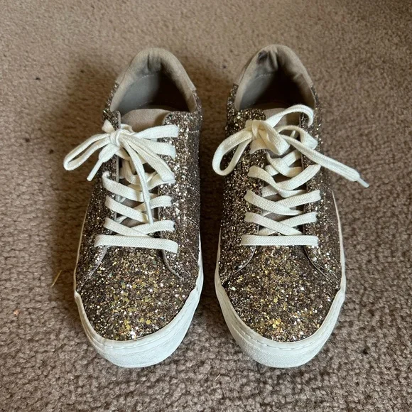Old Navy Gold Glitter Slip On Sneakers Old Navy Shoes Old Navy